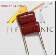 (Combo of 10) Capacitor CBB22 104J 630V 104J630V 630V104J 1.0uF pin distance 15mm