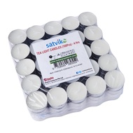 Satvik Tea light Wax Candles (100pcs 38mm 1 1/2" Unscented) 4hrs Burning Candles for Decoration Birt