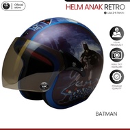 RETRO FULL FACE BATMAN MOTIF CHILDREN'S MOTORCYCLE HELMET AGES 2-6 YEARS