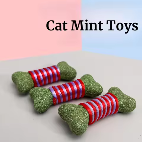 Rope Wound Bone Cat Grass Toys Cat Catnip Ball Toys,Cat Self-Entertainment Toys, Cat Snack,Kitty Tee