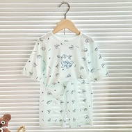 【LF】Kids 3/4 Sleeve Pajamas Set Cotton 90-160cm T-shirt+Cropped Pants Loungewear Set for Spring Summ
