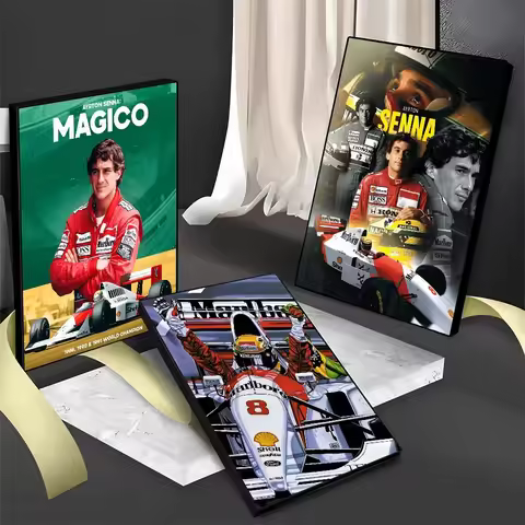 Ayrton Senna F1 Formula Legend Star Champion Race Car Movie Sticky Posters Retro Room Bar Cafe Aesth