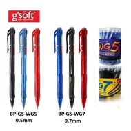 GSOFT 50pcs WG5 / GSOFT WG7 Writemate Retractable Semi Gel Ball Pen (0.5mm / 0.7mm)😘😘