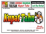 STIKER KACA GEROBAK TULISAN KUPAT TAHU