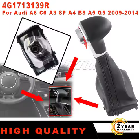 Black/Gray/Wood-Grain-Black Auto Automatic Shift Knob 4G1713139R For Audi A6 C6 A3 8P A4 B8 A5 Q5 20