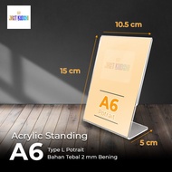 Acrylic / Acrylic Brochure Holder / QR Code Stand / Tent Card / Display A6 Type L Series