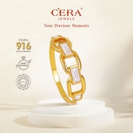 CERA 916 Gold Baguette Chain Ring CR9042-F