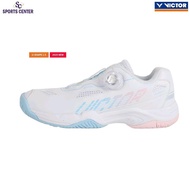 New Color Victor Women's Badminton Shoes Knob Buckle A396F AM / A 396 F AM White Corydalis Blue