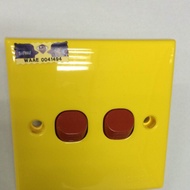 Clipsal switch 2gang 1way. Yellow color