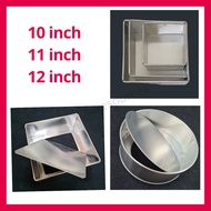 Loyang Petak 10inci 11inci 12inci Loose Fix Base Loyang Besar 12x12x3 inch Loyang Segi Empat Kek Lap