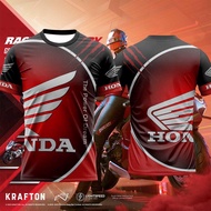 เสื้อยืดผู้ชายเสื้อกีฬาเสื้อวินเทจชายเสื้อยืดพิมพ์ลาย HONDA 3Dเสื้อสปอร์ตอินเทรนด์แนวสตรีท