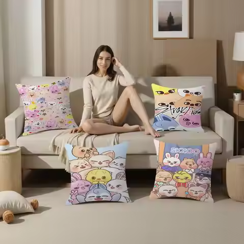 Kpop Stray--kids S-skzoo Classic Movie Pillow Anime Pillow Sofa Bed Head Pillow Cover Cushion Cover 