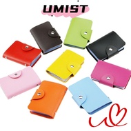UMISTYDREAMC9 Pocket , Simple 24 Slots Bits Card Holder Bag, Leather Card Holder PU Solid Color Cred