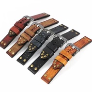 手表带 Original authentic handmade retro leather rubbing strap soft cowhide watch strap men's