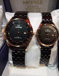 JAM TANGAN MIRAGE COUPLE//Set Pria&Wanita//MEWAH ELEGANT RANTAI STAINLESS STEEL//Include Box Exlusiv