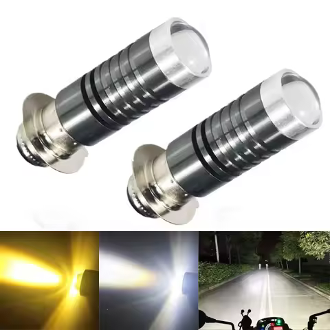 Moto Accessories 12V LED Motorcycle Light H4 P15D Dual Color Head Lamp 3000K/6000K Auxiliary Spotlig