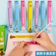 Aminal Straw Ruler Pembaris Stationary with Wave Line Ruler Cute Cartoon Wave Line Ruler 15cm Ruler 