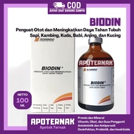 BIODIN Injeksi ATP 100ml - Penguat Otot Stamina dan Daya Tahan Tubuh Hewan Sapi Kambing Kuda Babi An