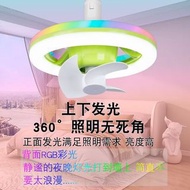 （最後1個特價）E27螺口超亮大風力360度旋轉風扇燈泡升級遙控調光靜音搖頭吊扇燈