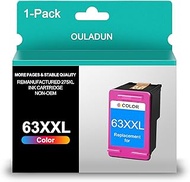 XXL 63 Color Ink Cartridges Replacement for HP 63 XL 63 63XL Compatible with Officejet 3830 4650 5258 5200 4652 5222 Envy 4520 4512 4516 Deskjet 3630 3632 3637 1112 2130 Printer (1 Color)