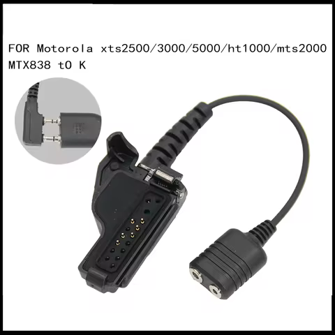 Headphone conversion cable compatible with Motorola XTS5000 XTS3000 GP900 HT1000 walkie talkie headp