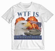 Wtf Is A Kilometer T-Shirt July 4Th Meme Shirt Funny July Fourth Shirt Funny American Meme Tee Indep