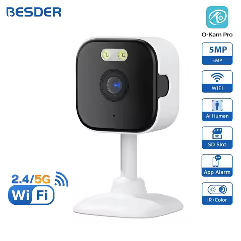 BESDER 5MP Mini Cube Camera Wifi Indoor Two Way Audio Human Detection Home 3MP CCTV Security IP Came