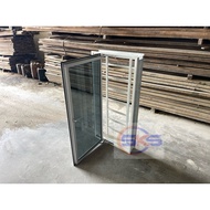 SKS 2in1 White Undercoated Window Grille Black 585mm(W) x 1215mm(H) Push Grille Aluminium Tingkap Hi