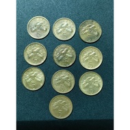 Singapore 2nd Series 5 Cent 1990s ( 10 Coins )