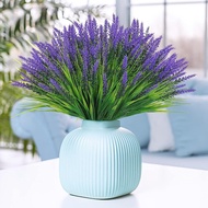 Simulation Lavender Green Plant Home Furnishing 7-Head Wheat Ear Grass Plant Dress Up Vase Potted Fake Flowers and Plants Bonsa