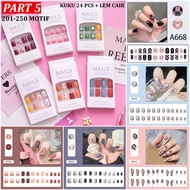 PART 5 - 24pcs Fake Nails [BOX] + glue Fake Nails Premium long lasting bridal fake nails press on na