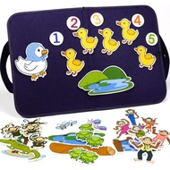 CHEFAN Felt Board for Toddlers, Felt Pieces Storytelling Flannel Board with 5 Little Ducks, 5 Little