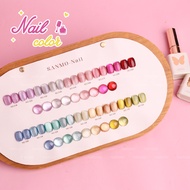 SANMO18 Color Crystal Cat Eye Diamond Shine Nailing Set (กาวทาเล็บแมว) แจกการ์ดสี+แผ่นไม้