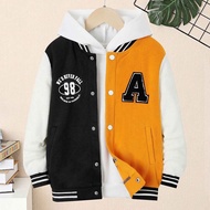 PUTIH HITAM Varsity Baseball Bomber Jacket Men Women Boys Girls Children Responsible Adults Bigsize 