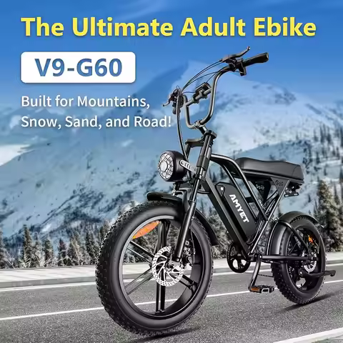 AMYET V9-G60 Adults Electric Bike 1000W Motor Bicycle 48V 20AH 20 Inch Tire Ebike Electric E Bikes M
