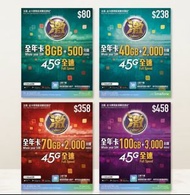 數碼通 - 激ValueGB【8GB 40GB 70GB 100GB / 365日】【香港】4.5G 數據卡上網卡SIM卡電話卡本地儲值年咭 Smartone