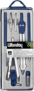 WONDAY - Compass, 8-piece set, ball pattern technique with line puller and dry tip, 1 universal ring