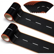 32.8 Ft x 3 in Road Tape for Toy Cars, Road Tape for Kids, 2 Rolls Roadway Tapes with Curves Race Tr