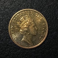 5香港一毫 1990年 女王頭壹毫 香港舊版錢幣 黃銅 硬幣 $3