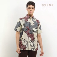 KEMEJA Mayura Short Sleeve Batik Asana Shirt - Grey