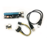 PCI-E Riser 1x to 16x SATA Power USB 3.0 60cm for Bitcoin Minerva