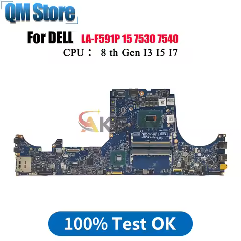 LA-F591P Notebook Mainboard For Dell Precision 7530 Laptop Motherboard With i5 i7 i9 8th CPU 02NRRM 