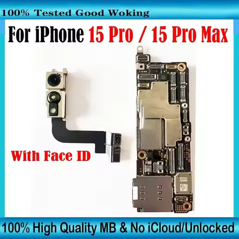 For iPhone 15 / 15 Pro / 15 Pro Max Motherboard With Face ID Main Logic Board Full Chips Plate 100% 