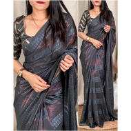 Be party ready to make a statement with this  glamorous saree & Designer blouse