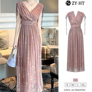 ZYHT EraVogue เดรสผู้หญิง เดรสทรงเอ เดรสสีชมพู เดรสแขนกุด เดรสทำงาน เดรสไฮโซ เดรสวินเทจ เดรสออกงาน เ