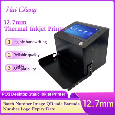 PO3 Desktop Inkjet Printer 12.7mm Thermal Inkjet Printer Batch Number Image QRcode Barcode Number Lo