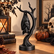 BAIHEIH Halloween Bat Figurine Ornament, Tabletop Decor Desk Display Gothic Sculpture, Spooky  Print