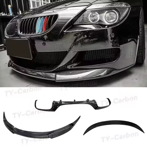 Carbon Fiber 3PCS/Set Front Bumper Lip Rear Diffuser Spoiler Rear Spoiler for BMW 6 Series E63 E64 M