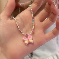 allnewallshop สร้อยคอลูกปัด สไตล์ y2k สร้อยคอผีเสื้อ มีบริการเก็บเงินปลายทาง