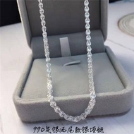 Lao Fengxiang 999 Pure Silver Necklace Birthday Gift 999 Pure Silver Phoenix Tail Necklace S990 Ster
